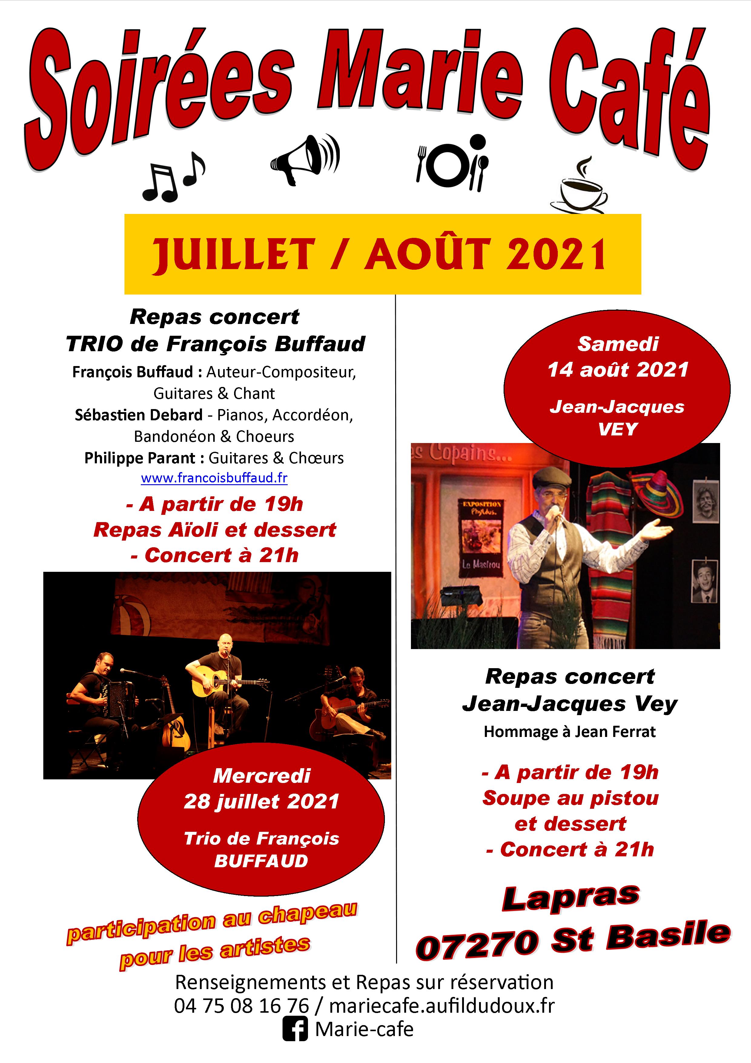 annonce concert marie café 2021 lapras saint basile lamastre