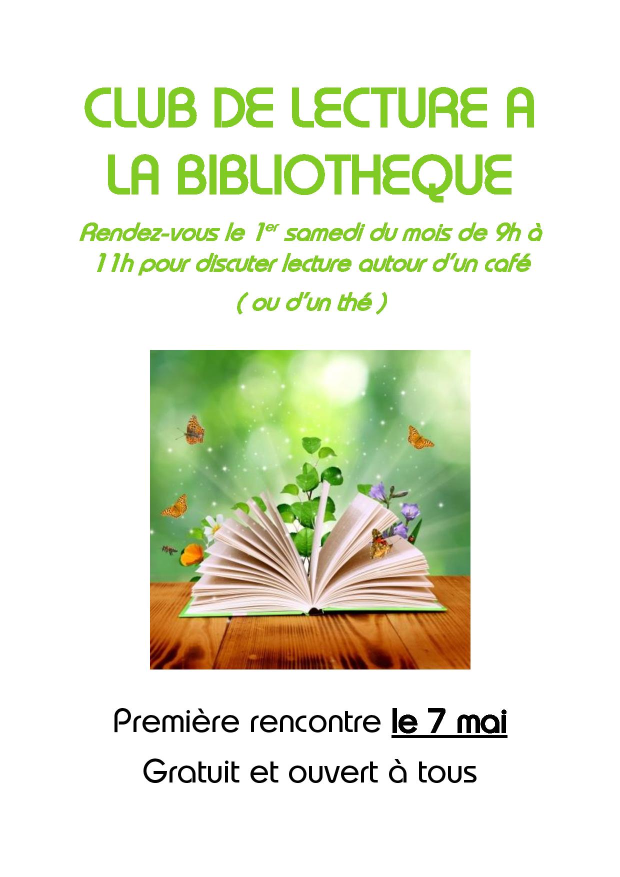 CLUB DE LECTURE A LA BIBLIOTHEQUE mai 22