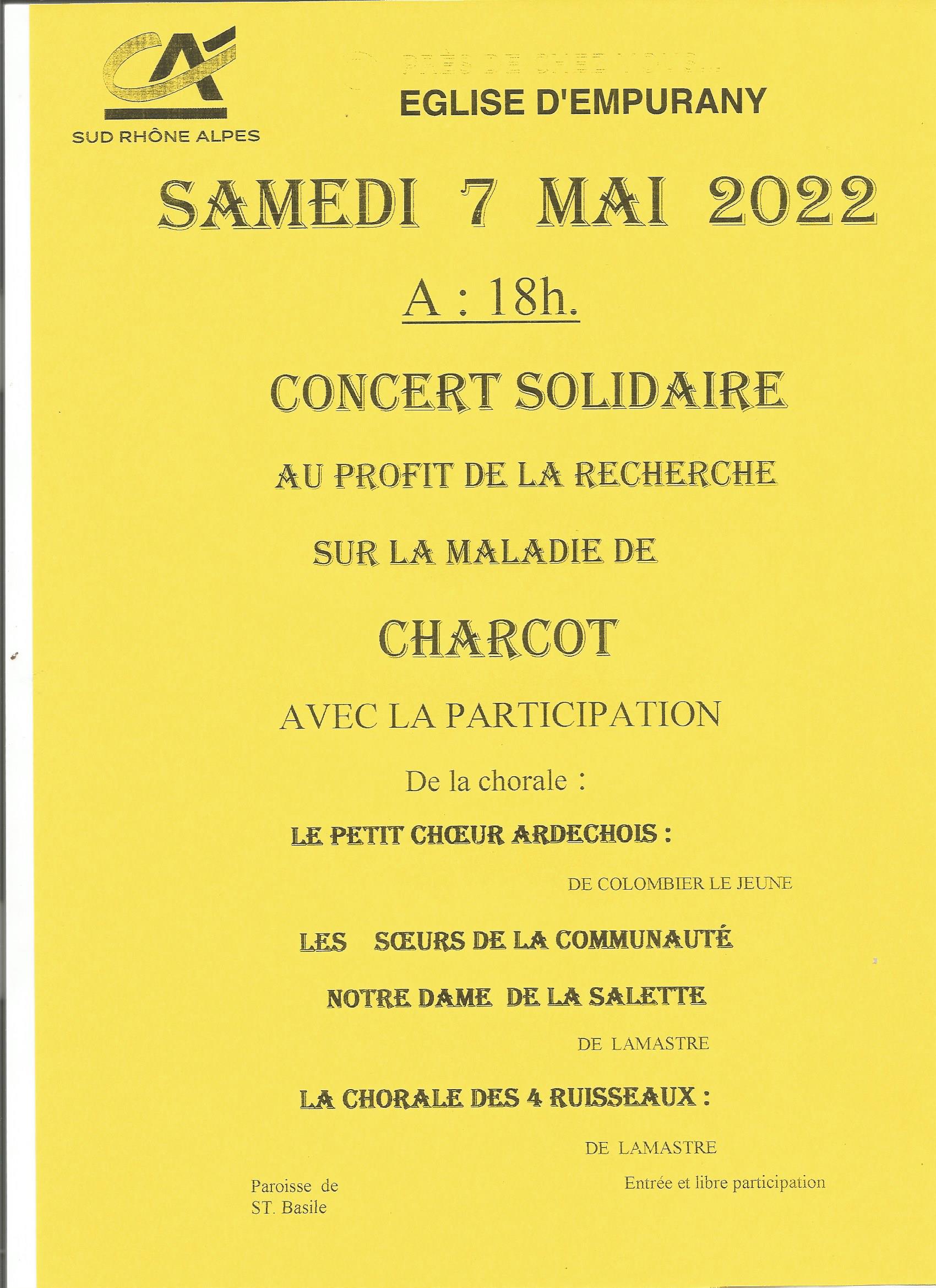 CONCERT 7 MAI EMPURANY CHARCOT
