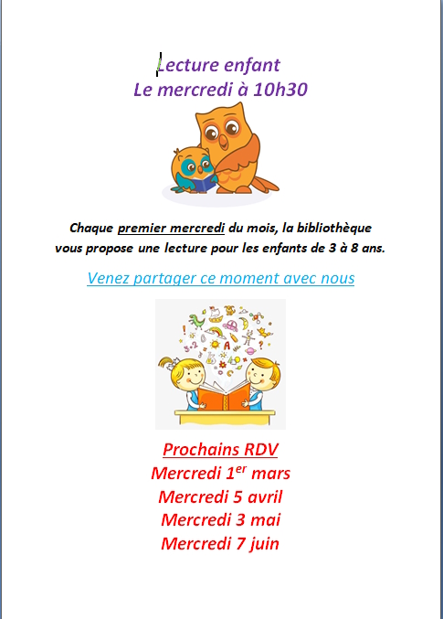 lecture enfant mai juin