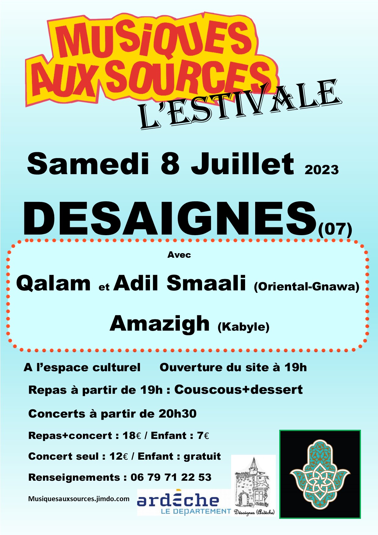 affiche estivale 2023 musique aux sources desaignes